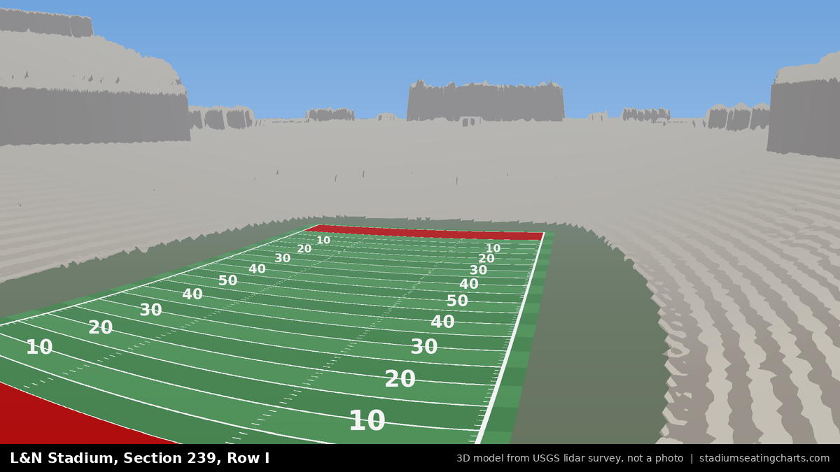 View from L&N Stadium Section 239, Row I, looking toward the field