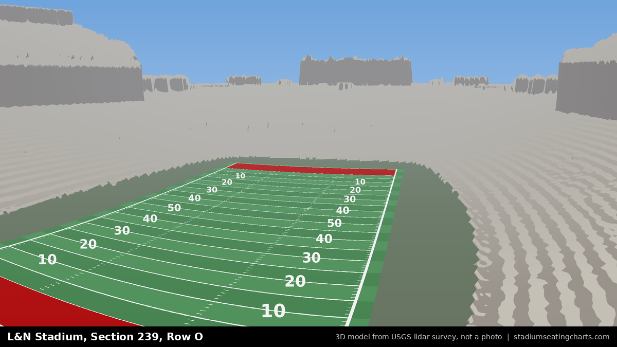 View from L&N Stadium Section 239, Row O, looking toward the field