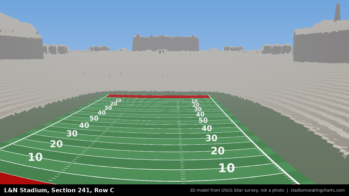View from L&N Stadium Section 241, Row C, looking toward the field