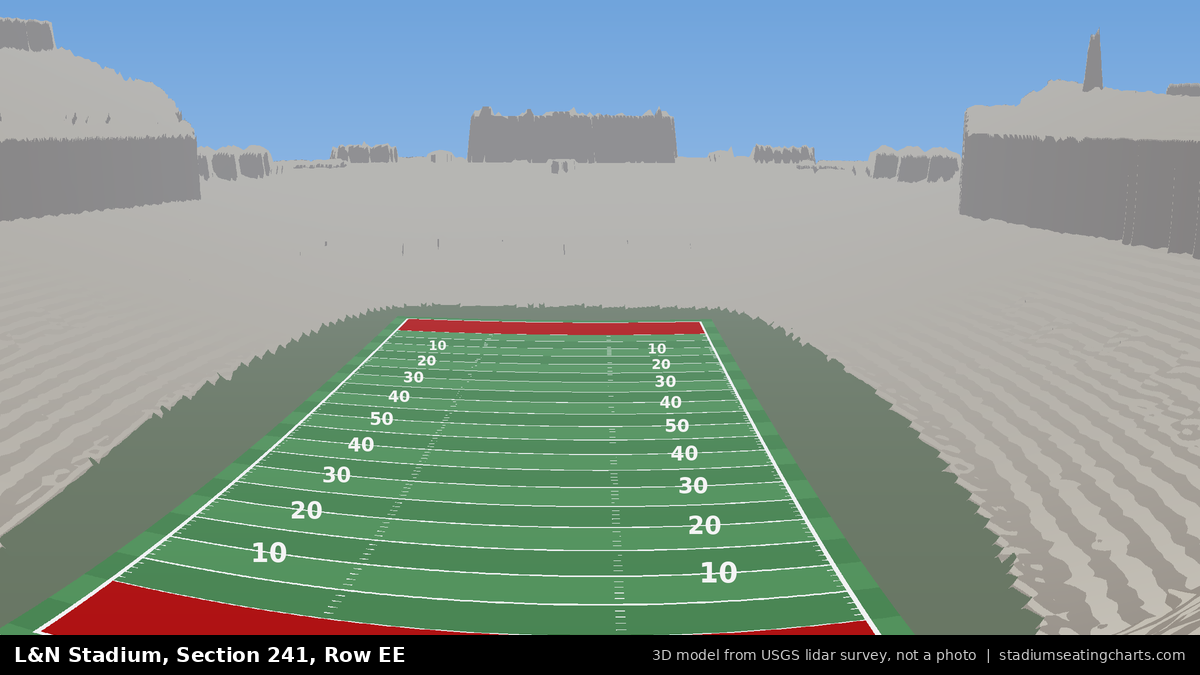 View from L&N Stadium Section 241, Row EE, looking toward the field