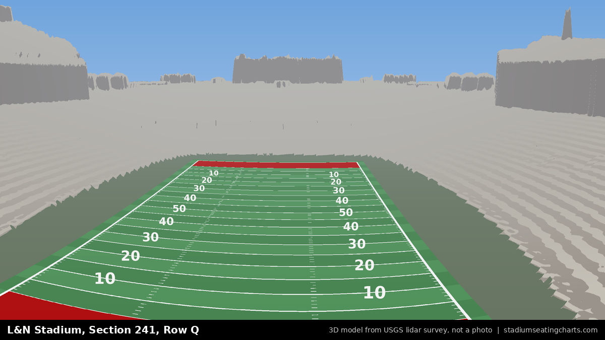 View from L&N Stadium Section 241, Row Q, looking toward the field