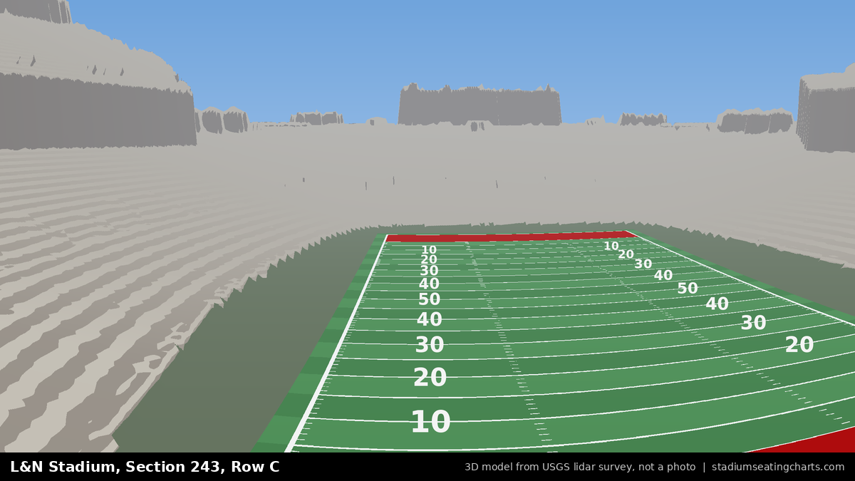 View from L&N Stadium Section 243, Row C, looking toward the field