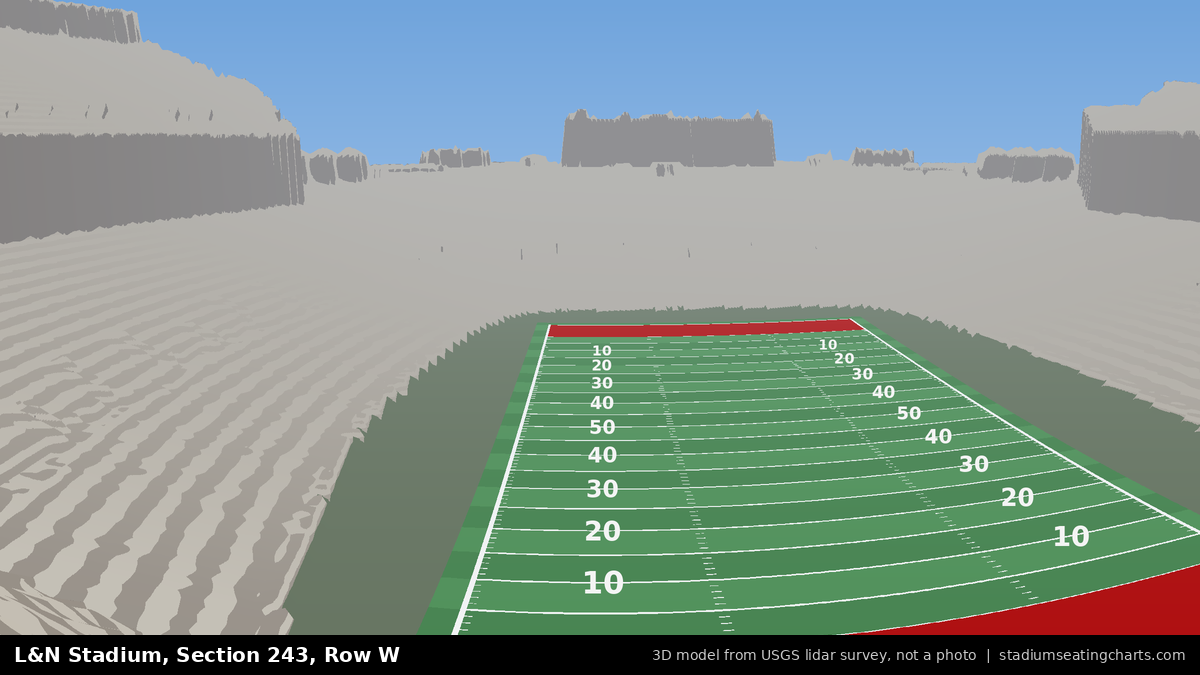 View from L&N Stadium Section 243, Row W, looking toward the field
