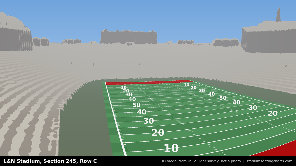 View from L&N Stadium Section 245, Row C, looking toward the field