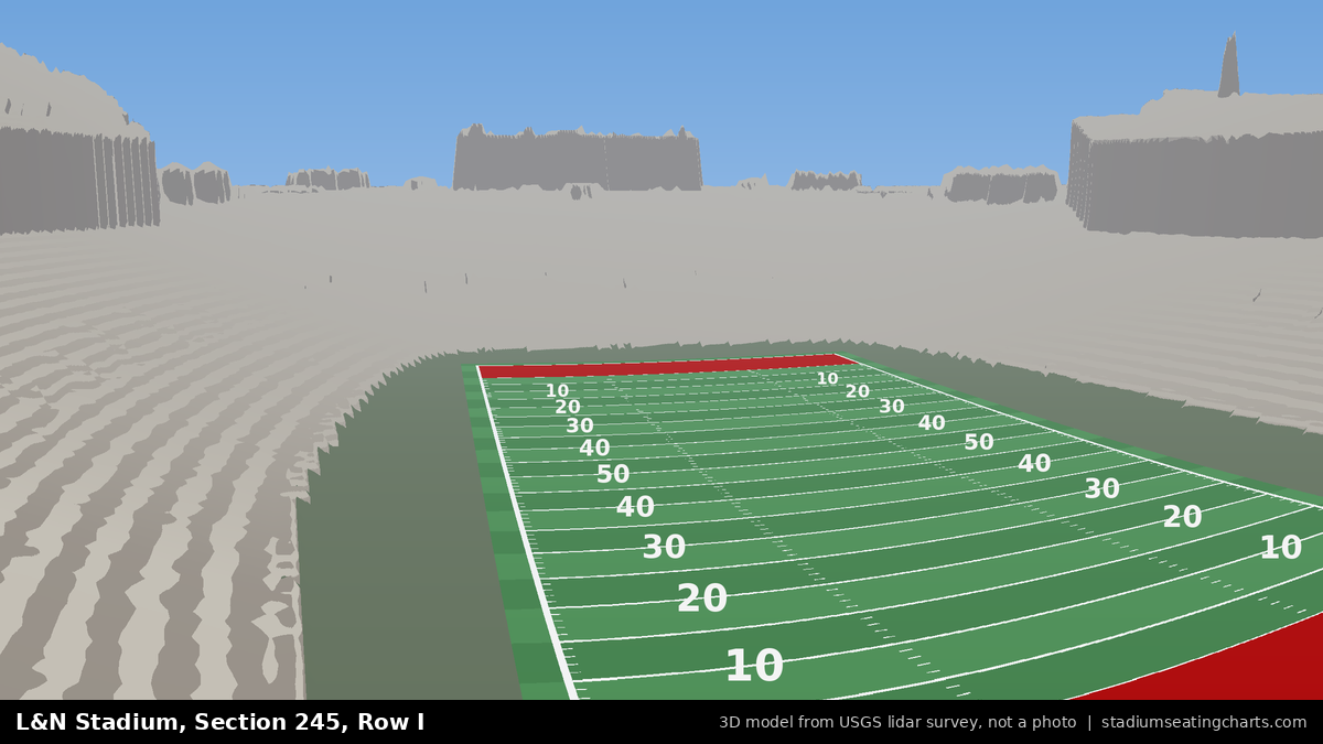View from L&N Stadium Section 245, Row I, looking toward the field