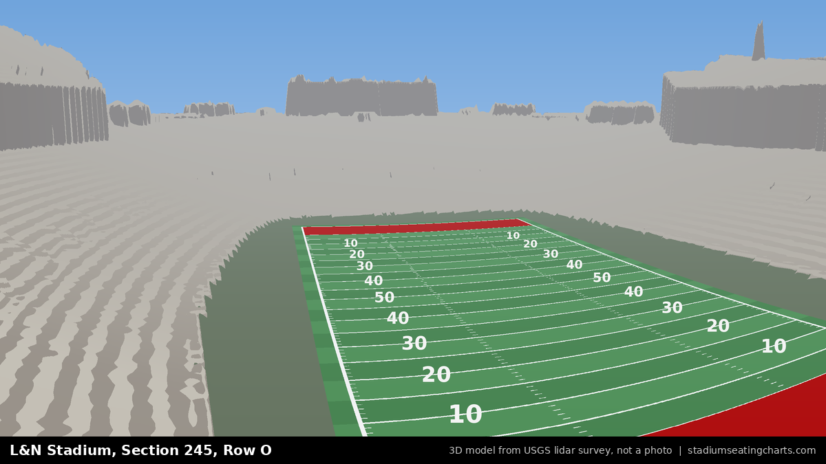 View from L&N Stadium Section 245, Row O, looking toward the field