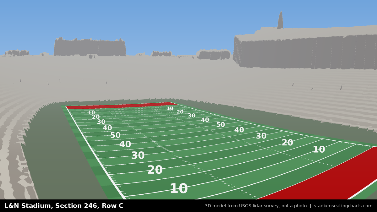 View from L&N Stadium Section 246, Row C, looking toward the field
