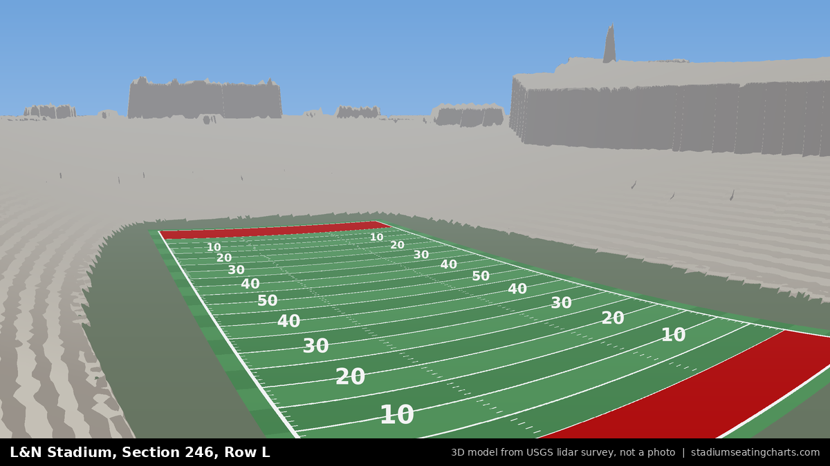 View from L&N Stadium Section 246, Row L, looking toward the field