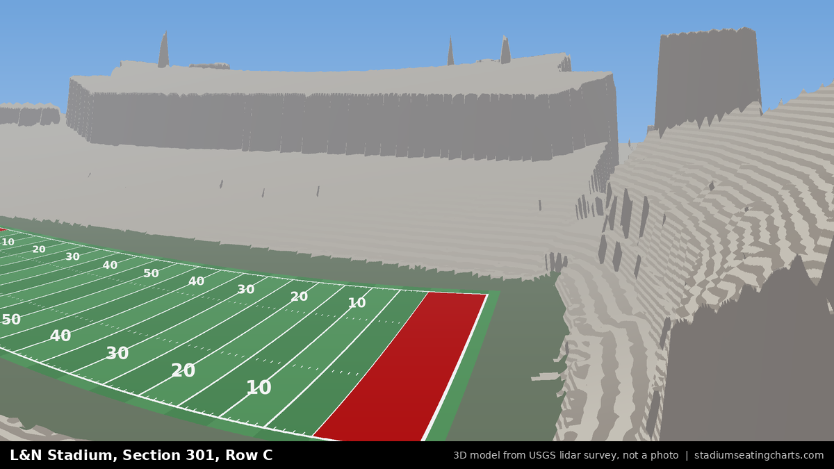 View from L&N Stadium Section 301, Row C, looking toward the field