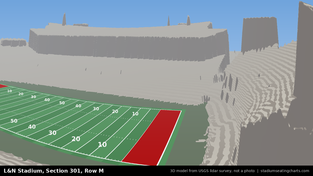 View from L&N Stadium Section 301, Row M, looking toward the field