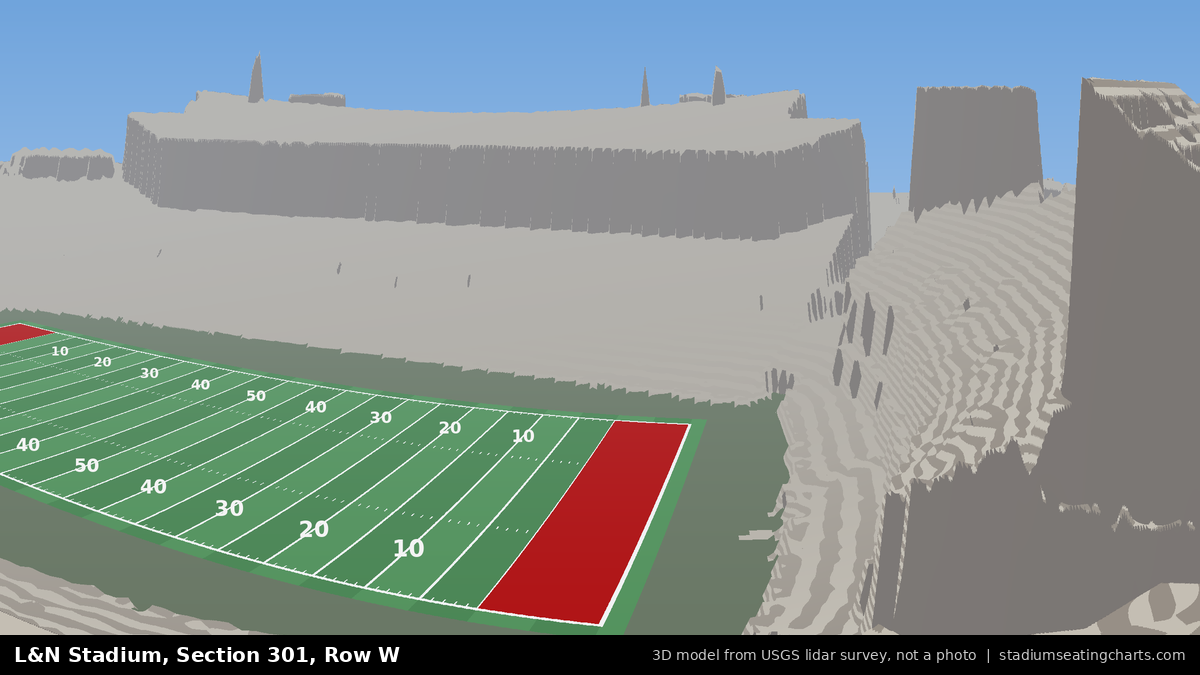 View from L&N Stadium Section 301, Row W, looking toward the field
