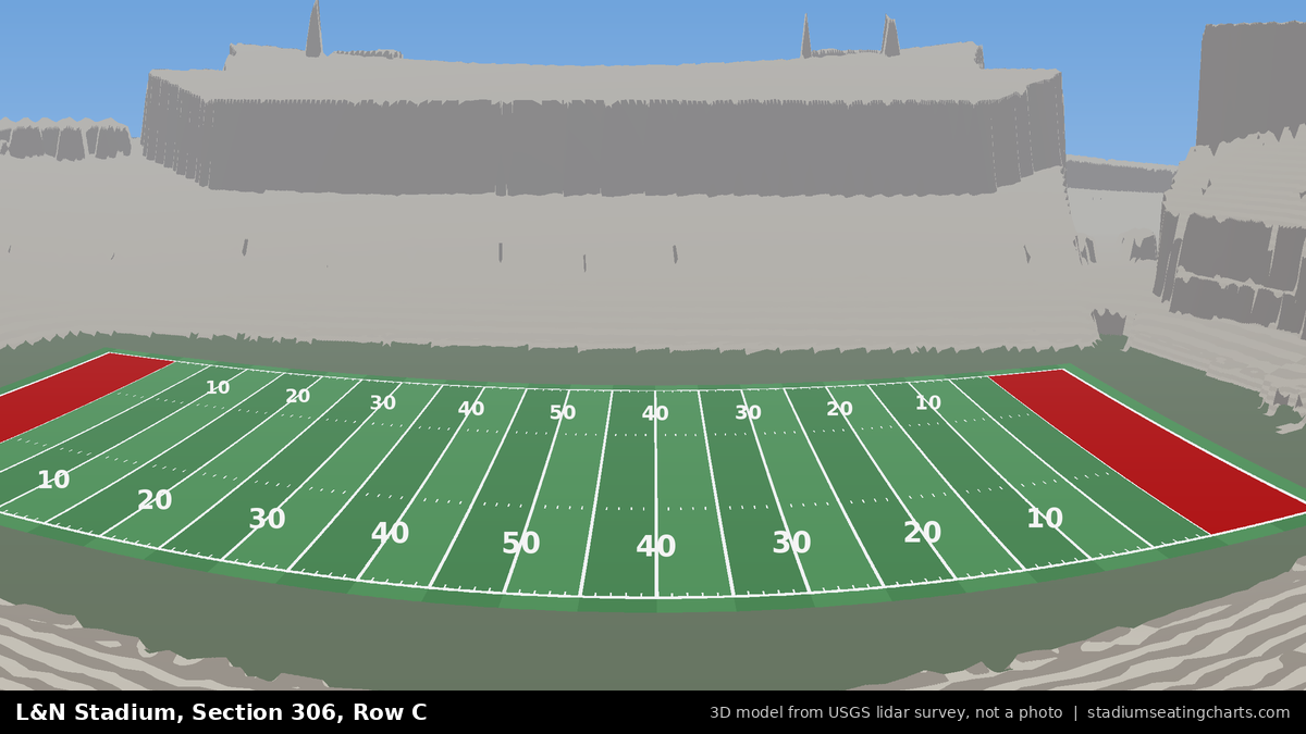 View from L&N Stadium Section 306, Row C, looking toward the field