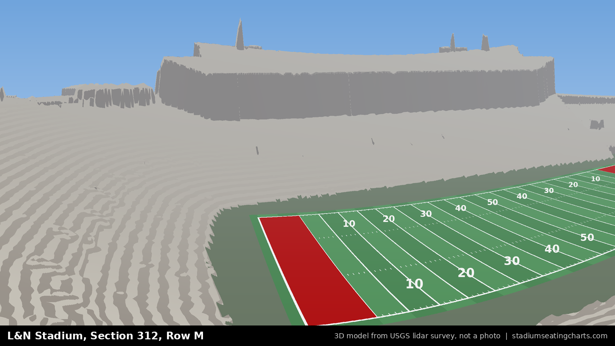 View from L&N Stadium Section 312, Row M, looking toward the field