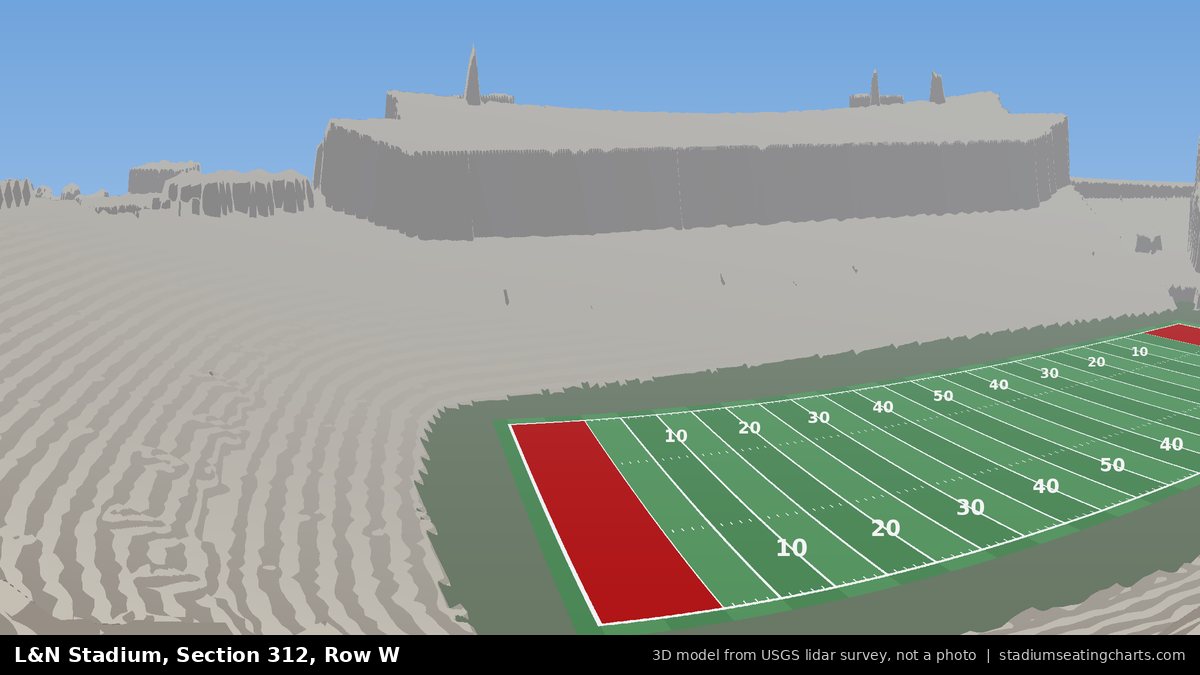 View from L&N Stadium Section 312, Row W, looking toward the field