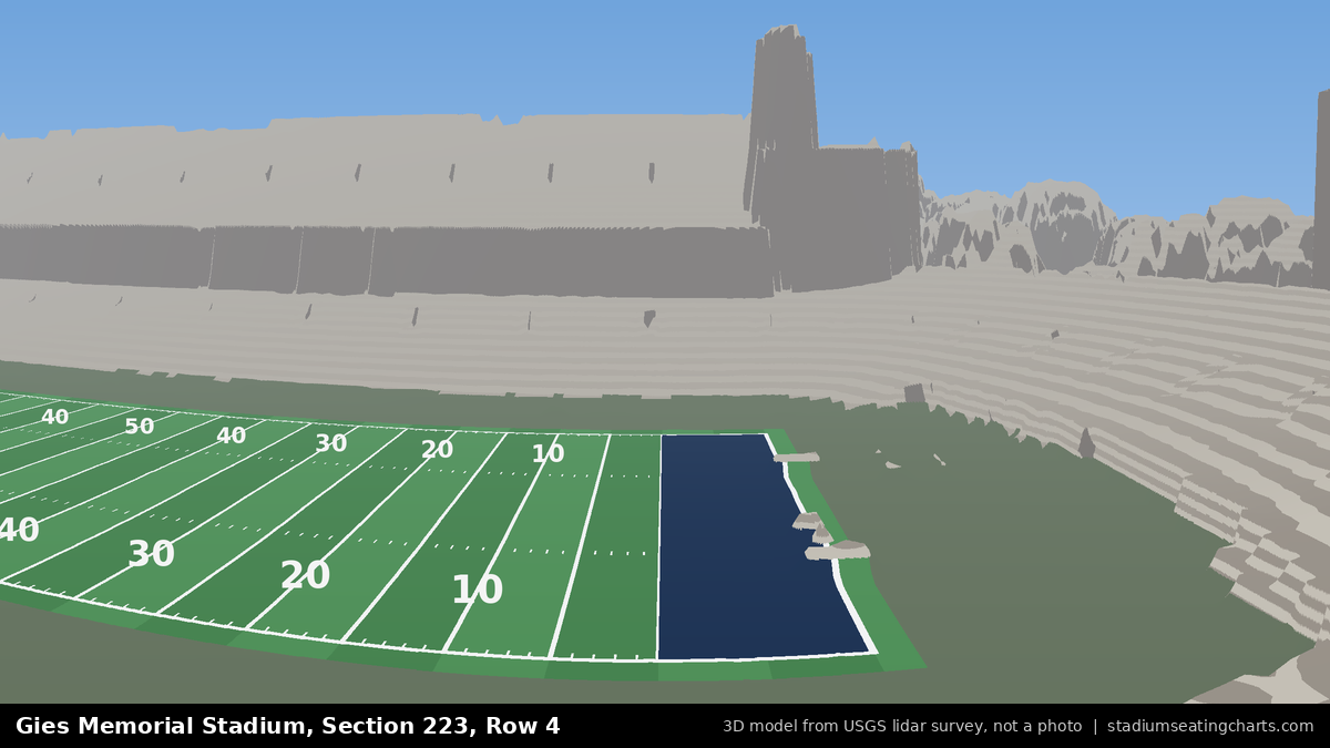 View from Gies Memorial Stadium Section 223, Row 4, looking toward the field