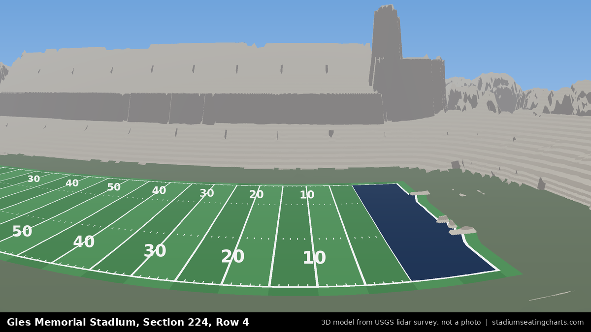 View from Gies Memorial Stadium Section 224, Row 4, looking toward the field