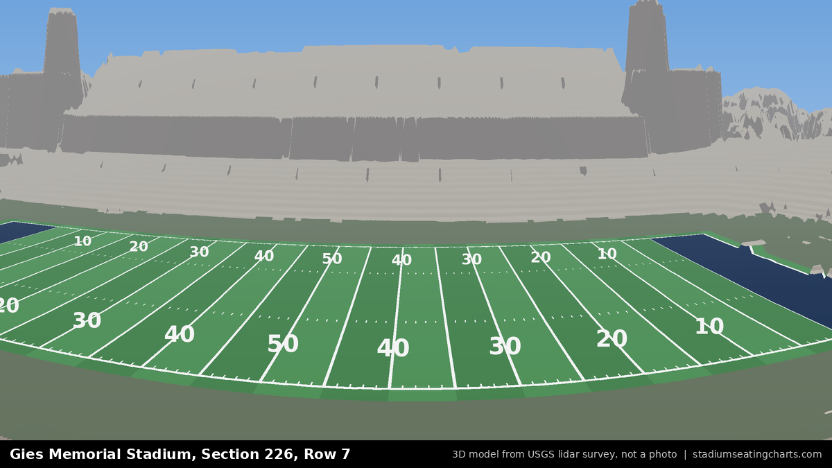 View from Gies Memorial Stadium Section 226, Row 7, looking toward the field