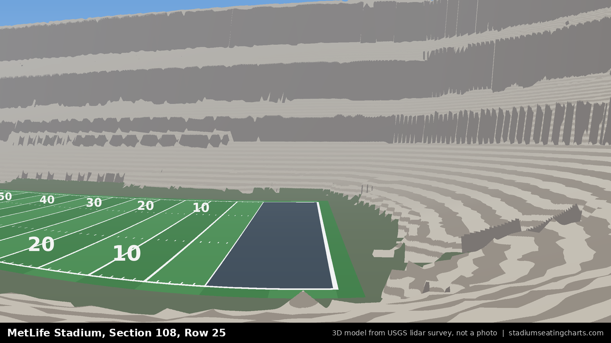 View from MetLife Stadium Section 108, Row 25, looking toward the field