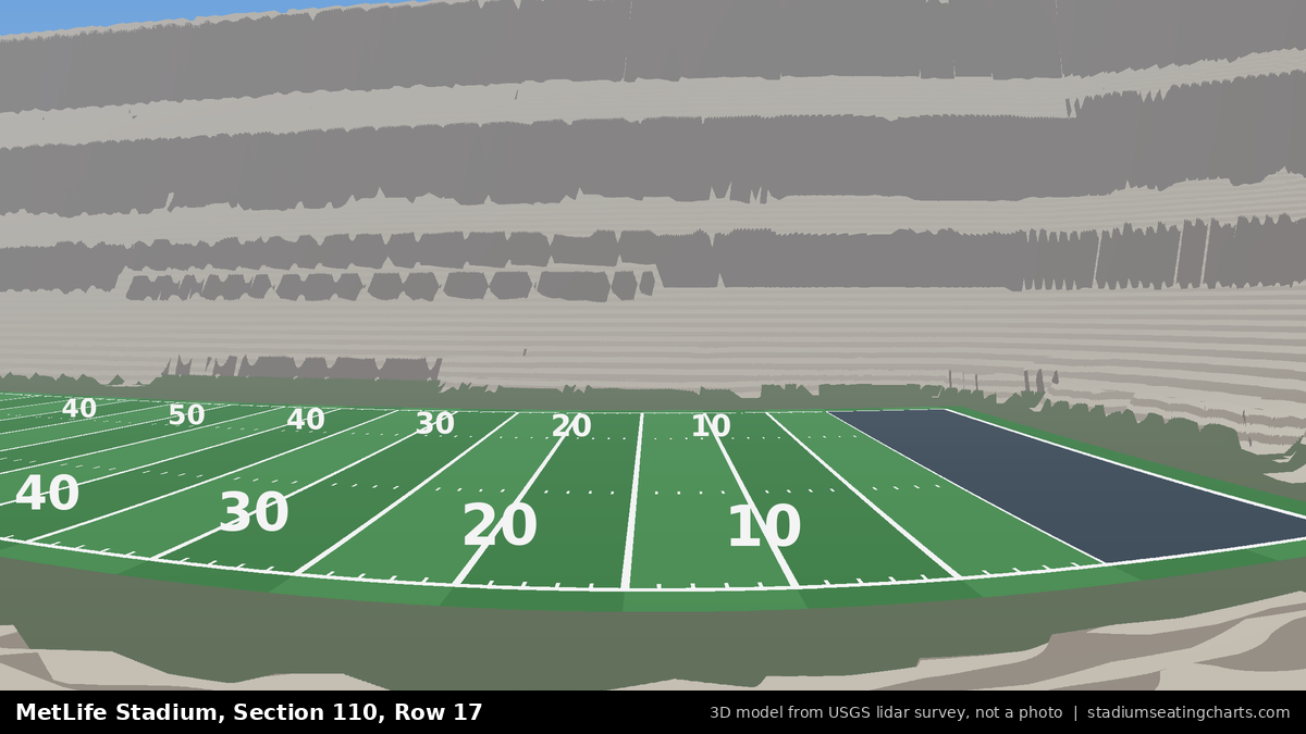 View from MetLife Stadium Section 110, Row 17, looking toward the field
