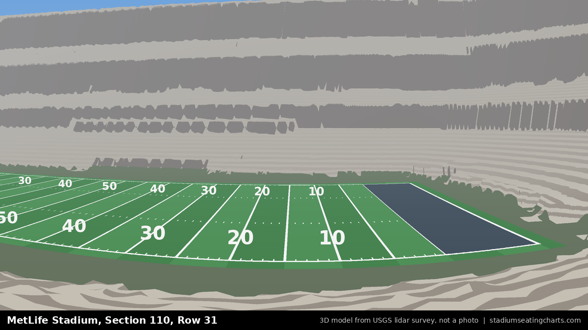 View from MetLife Stadium Section 110, Row 31, looking toward the field