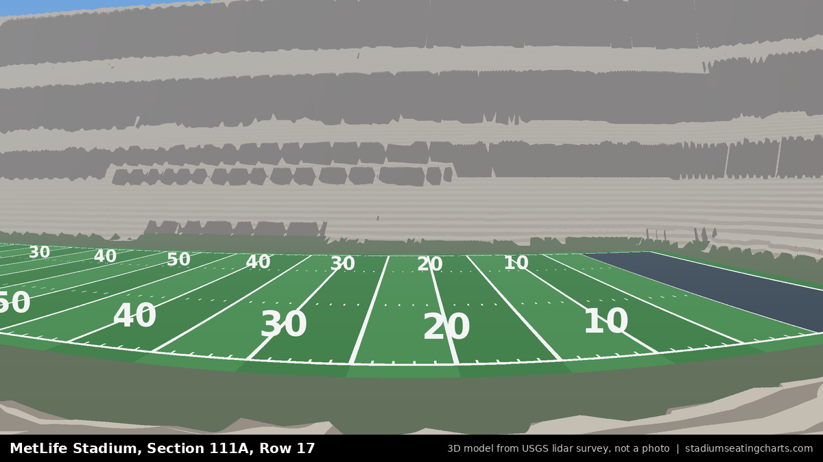 View from MetLife Stadium Section 111A, Row 17, looking toward the field