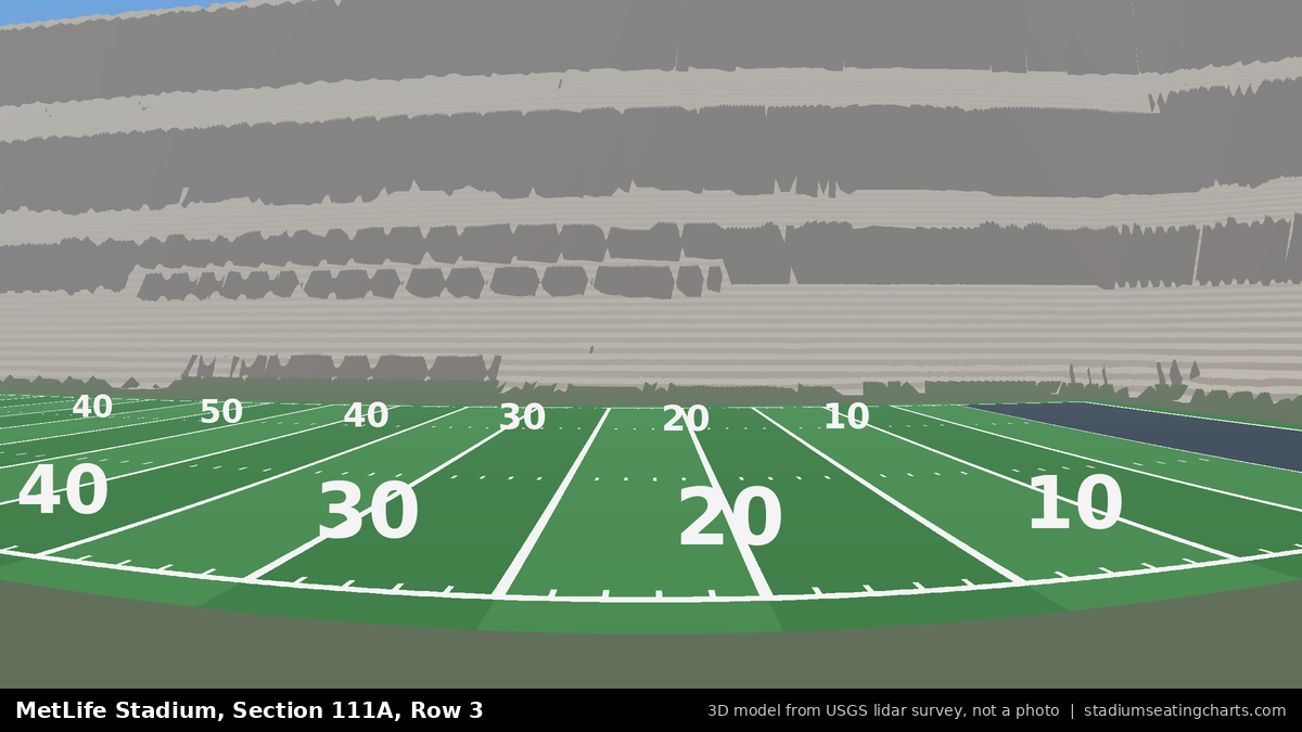 View from MetLife Stadium Section 111A, Row 3, looking toward the field
