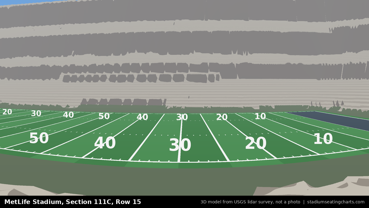 View from MetLife Stadium Section 111C, Row 15, looking toward the field