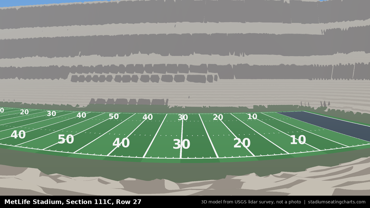 View from MetLife Stadium Section 111C, Row 27, looking toward the field