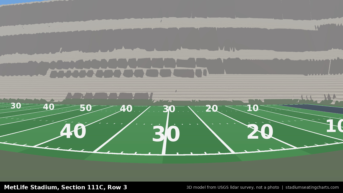 View from MetLife Stadium Section 111C, Row 3, looking toward the field