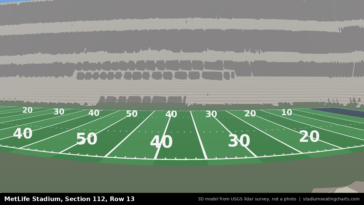 View from MetLife Stadium Section 112, Row 13, looking toward the field