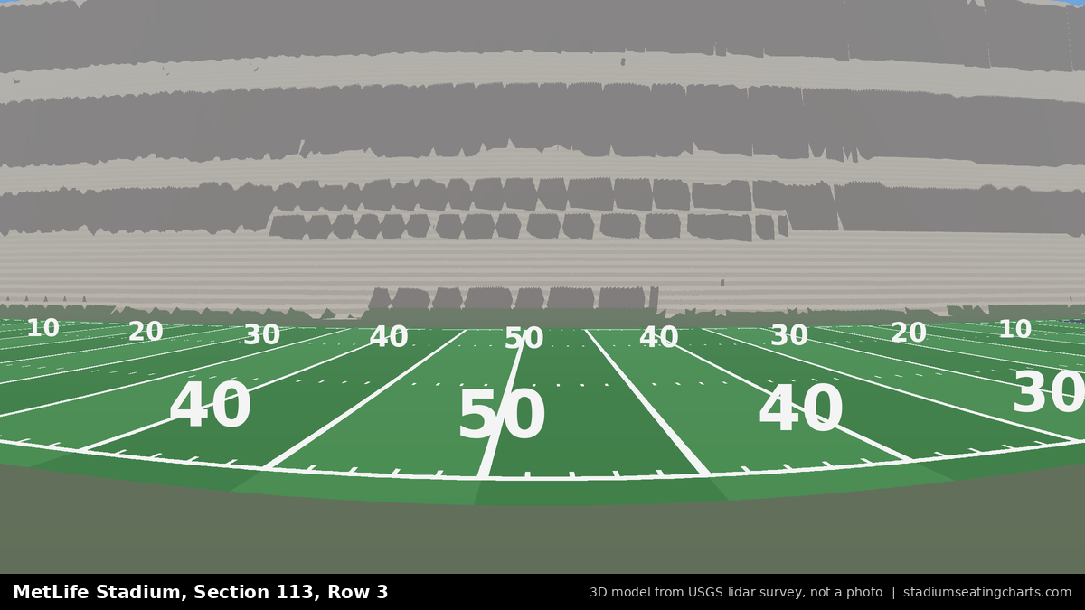 View from MetLife Stadium Section 113, Row 3, looking toward the field
