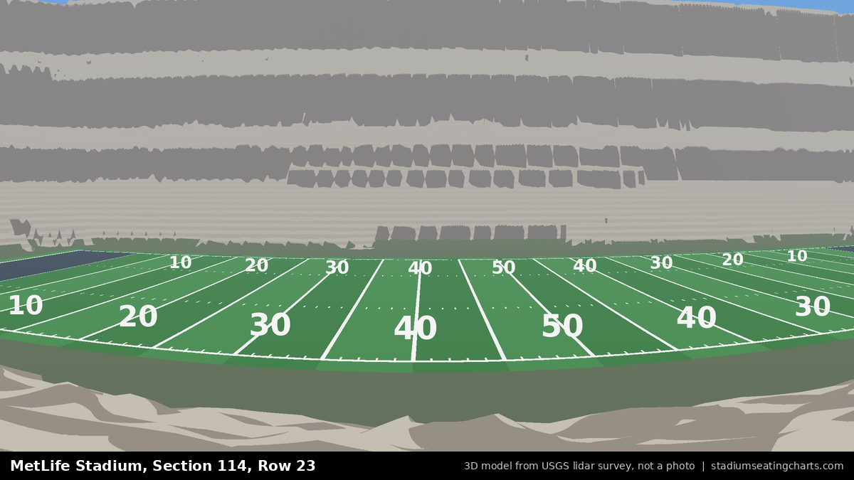 View from MetLife Stadium Section 114, Row 23, looking toward the field