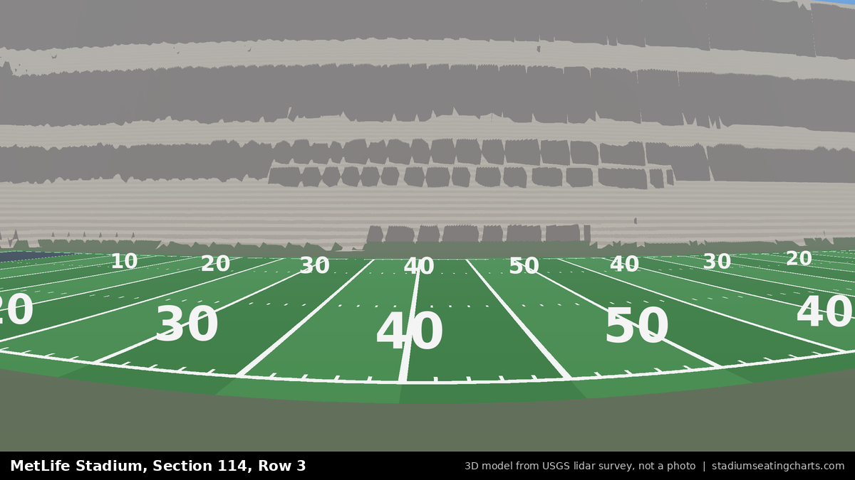View from MetLife Stadium Section 114, Row 3, looking toward the field