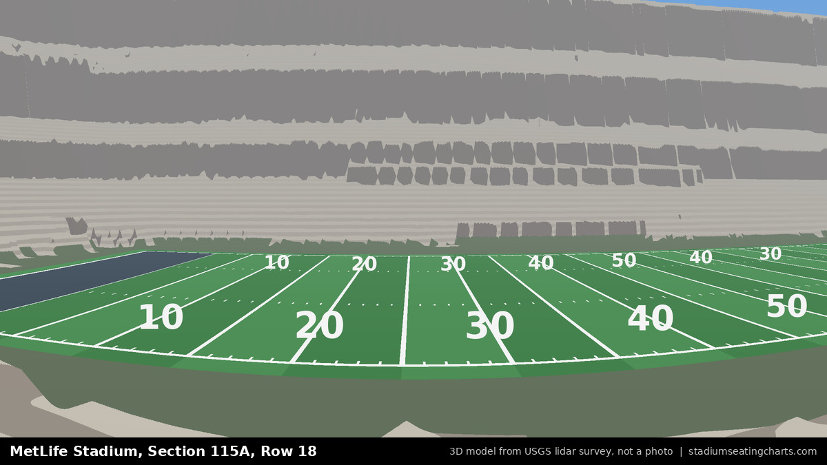 View from MetLife Stadium Section 115A, Row 18, looking toward the field