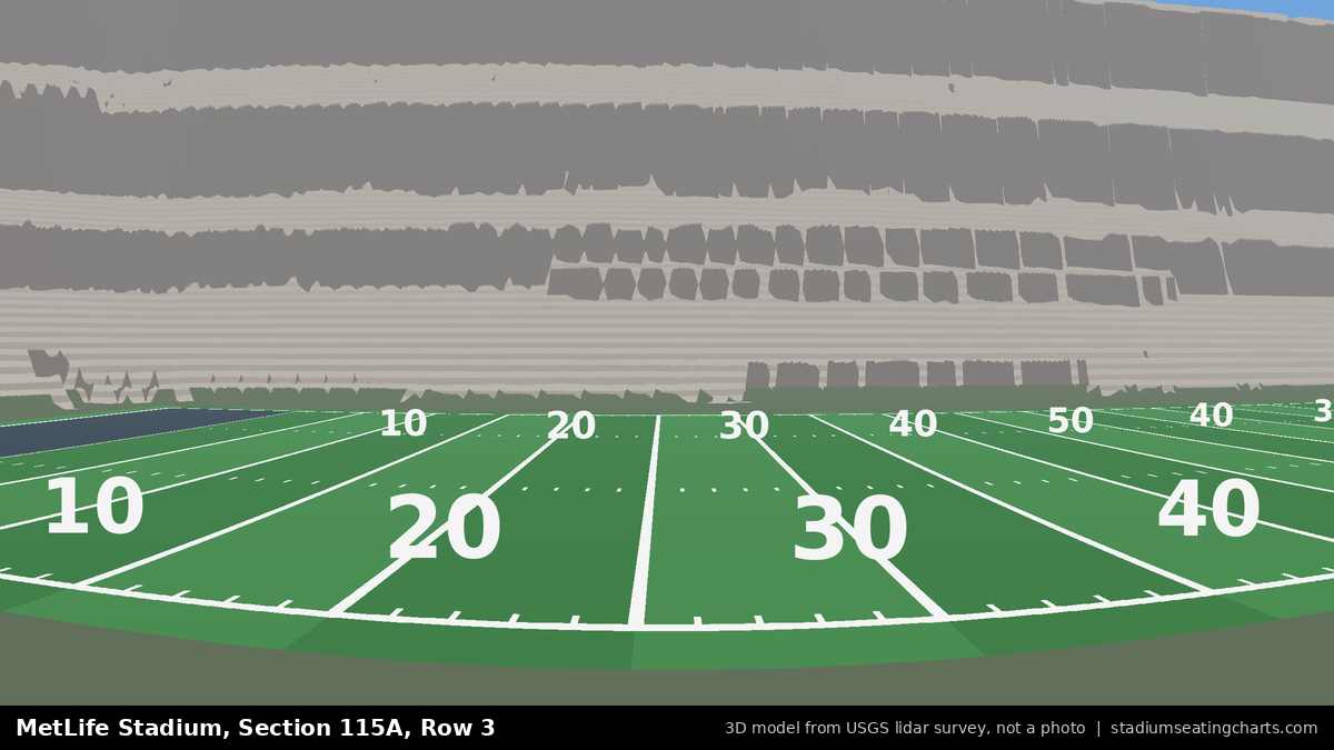 View from MetLife Stadium Section 115A, Row 3, looking toward the field