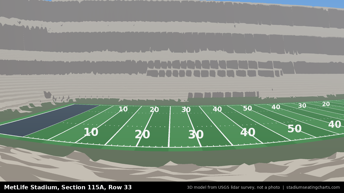 View from MetLife Stadium Section 115A, Row 33, looking toward the field