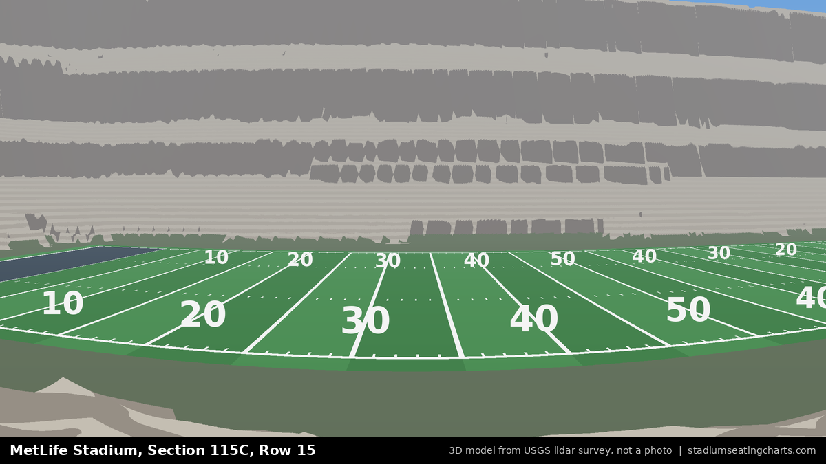 View from MetLife Stadium Section 115C, Row 15, looking toward the field