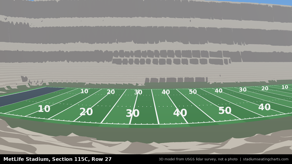 View from MetLife Stadium Section 115C, Row 27, looking toward the field