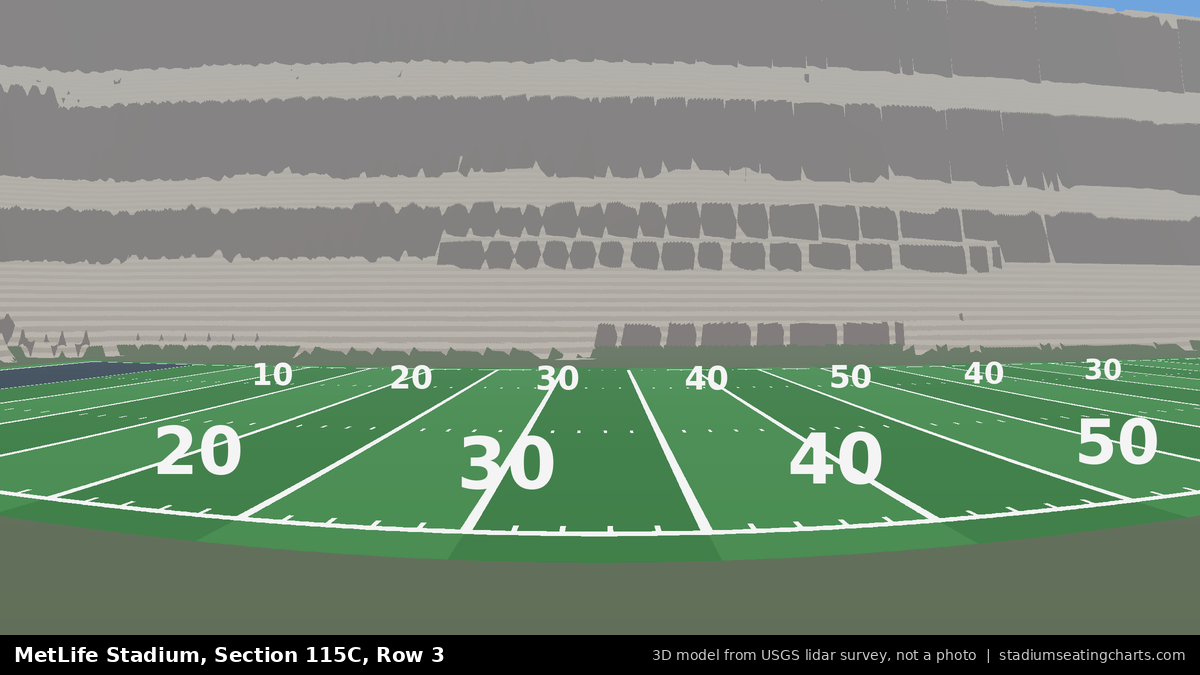View from MetLife Stadium Section 115C, Row 3, looking toward the field