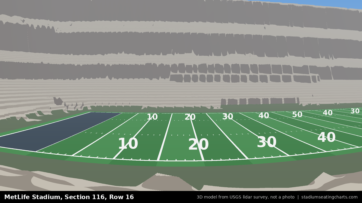 View from MetLife Stadium Section 116, Row 16, looking toward the field