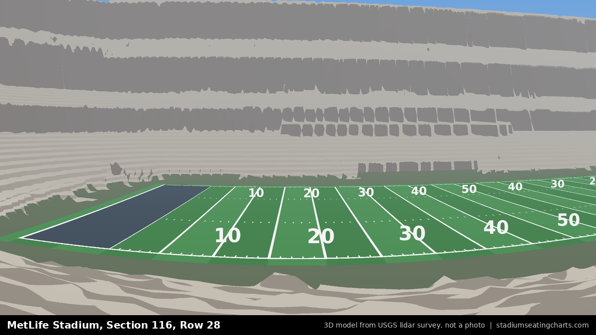 View from MetLife Stadium Section 116, Row 28, looking toward the field