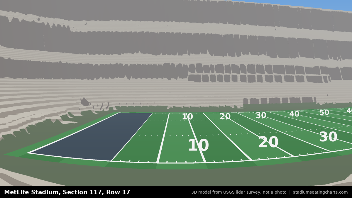 View from MetLife Stadium Section 117, Row 17, looking toward the field