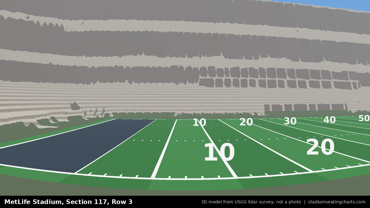 View from MetLife Stadium Section 117, Row 3, looking toward the field