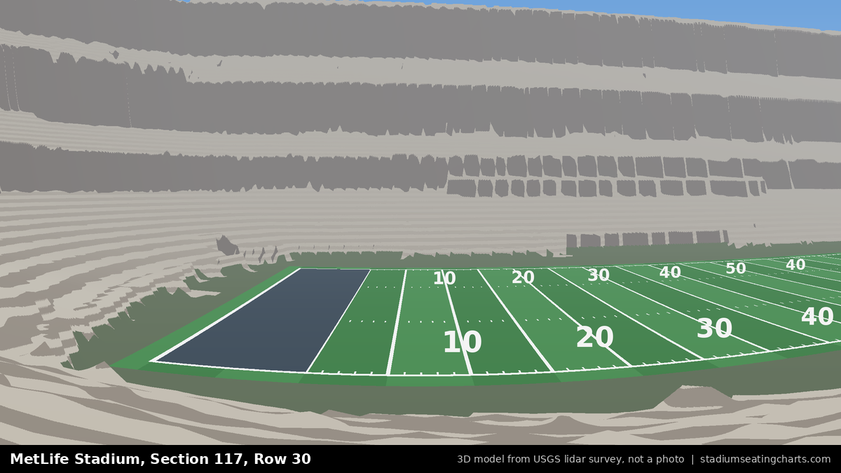 View from MetLife Stadium Section 117, Row 30, looking toward the field