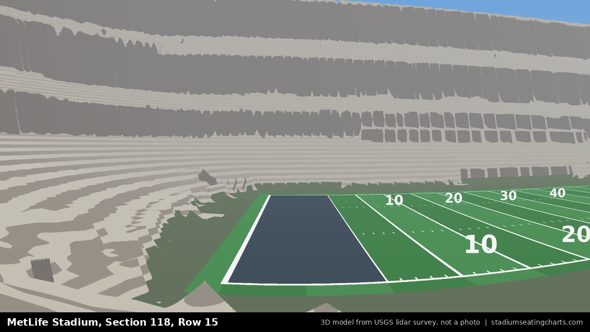 View from MetLife Stadium Section 118, Row 15, looking toward the field