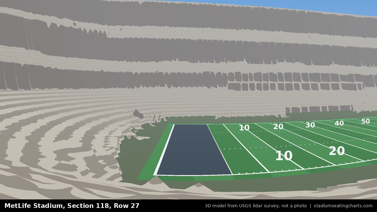 View from MetLife Stadium Section 118, Row 27, looking toward the field