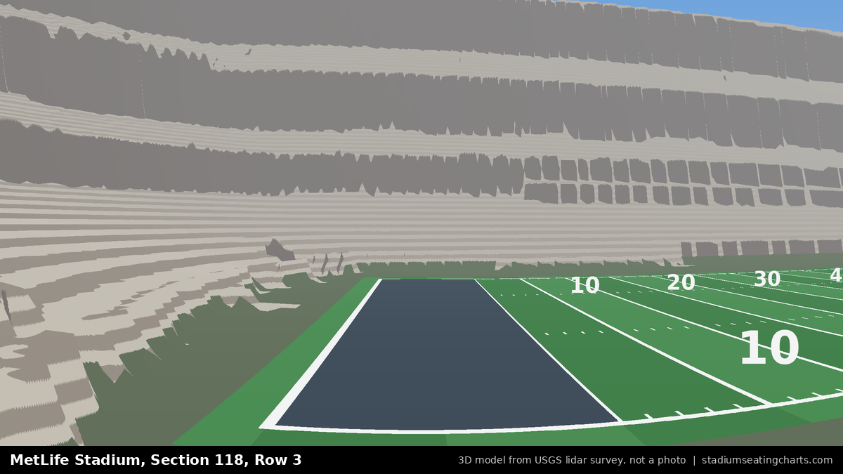 View from MetLife Stadium Section 118, Row 3, looking toward the field