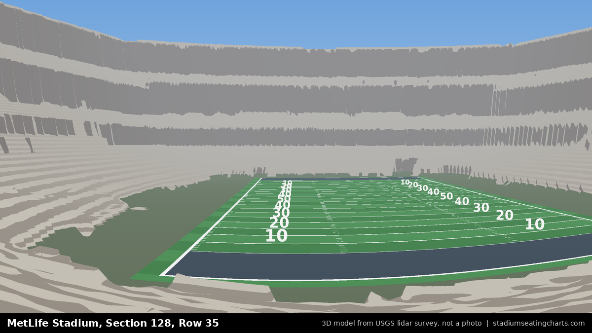 View from MetLife Stadium Section 128, Row 35, looking toward the field