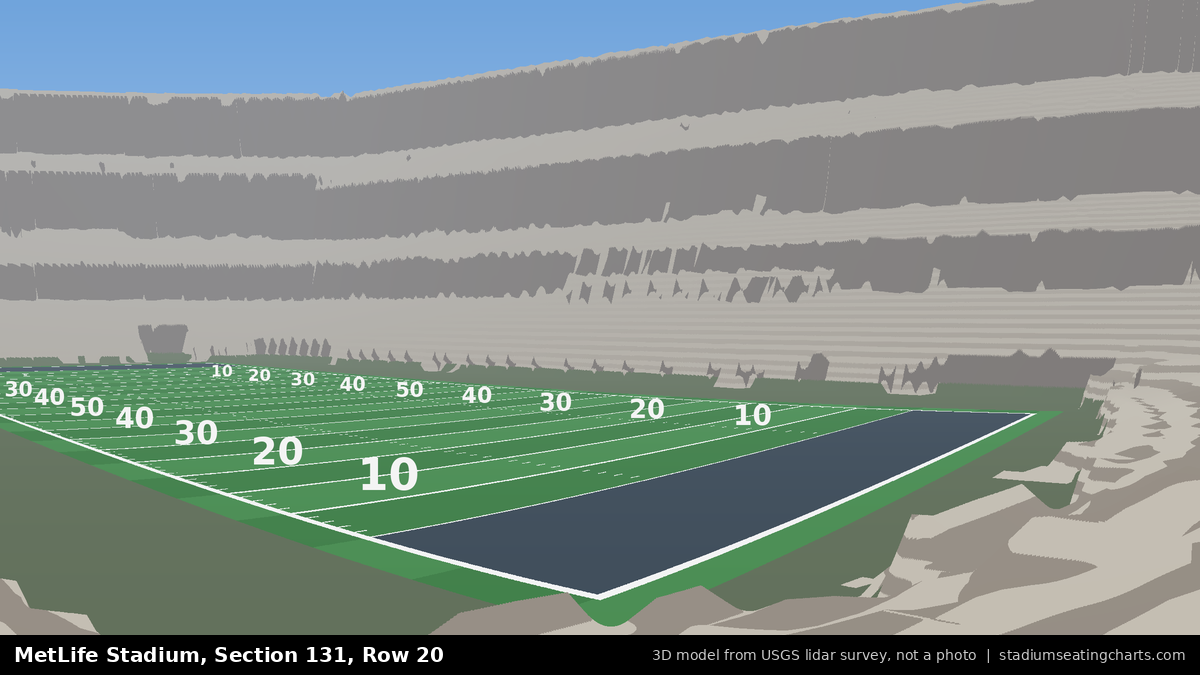 View from MetLife Stadium Section 131, Row 20, looking toward the field