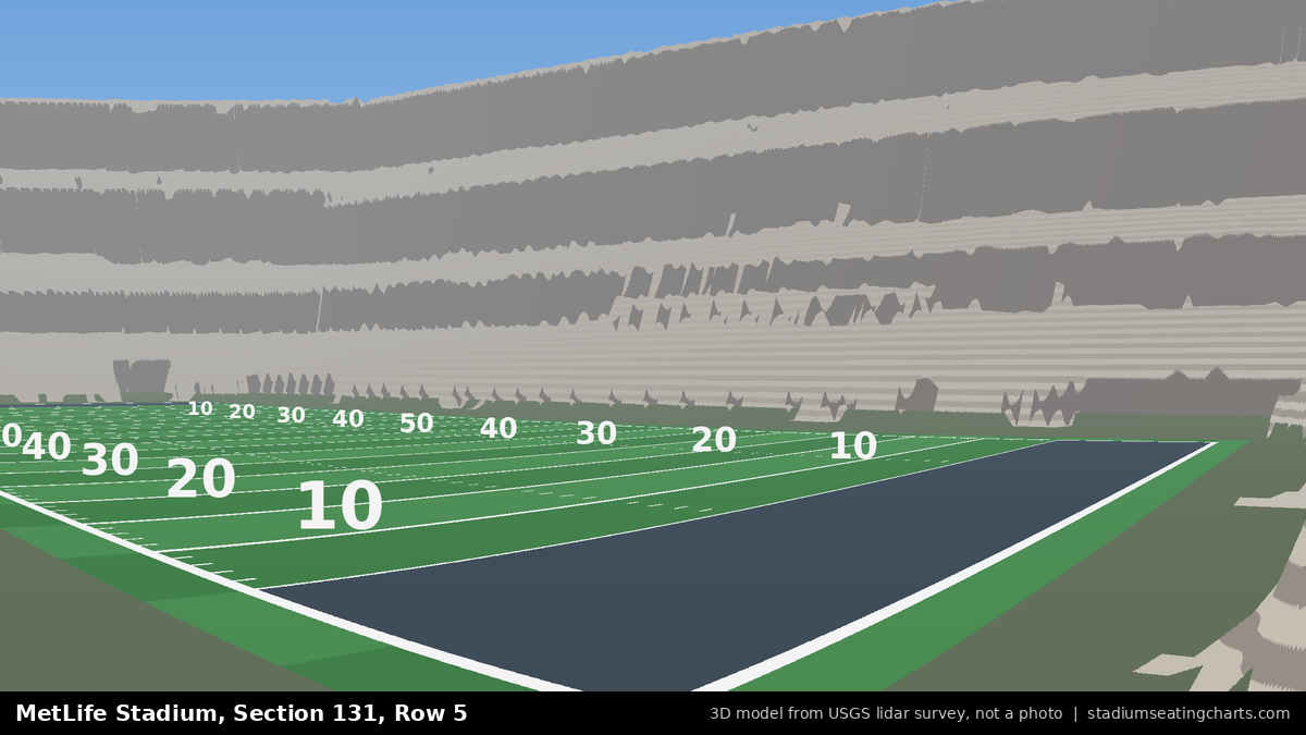 View from MetLife Stadium Section 131, Row 5, looking toward the field